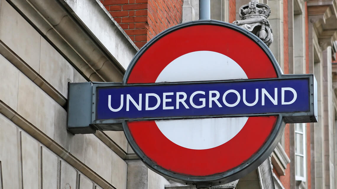 A London Underground sign.