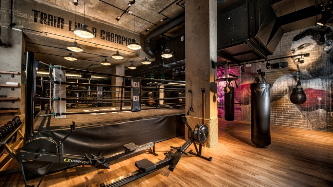 Inside BXR boxing gym at the Chilterns, ©Galliard Homes. The Chilterns, BXR, Marylebone, Galliard Homes