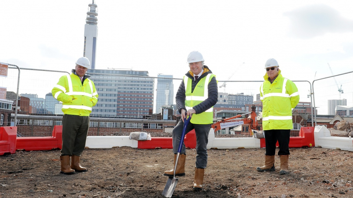 Galliard Apsley Breaks Ground on Third Birmingham Site Galliard Apsley Breaks Ground on Third Birmingham Site, Stephen Conway, Robin Norstrom, Cllr Ian Ward