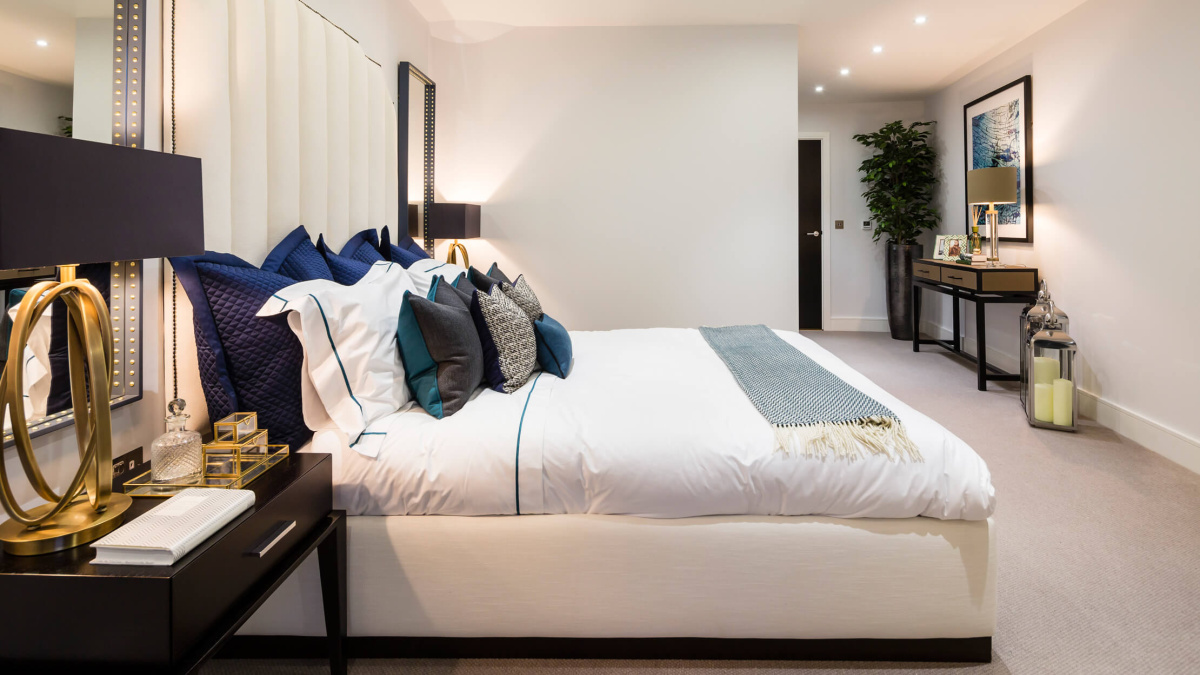 Bedroom in a Galliard Homes’ show apartment, ©Galliard Homes.