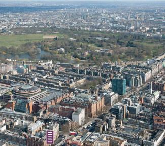 Aerial view of Jerome House and Marylebone, ©Galliard Homes.