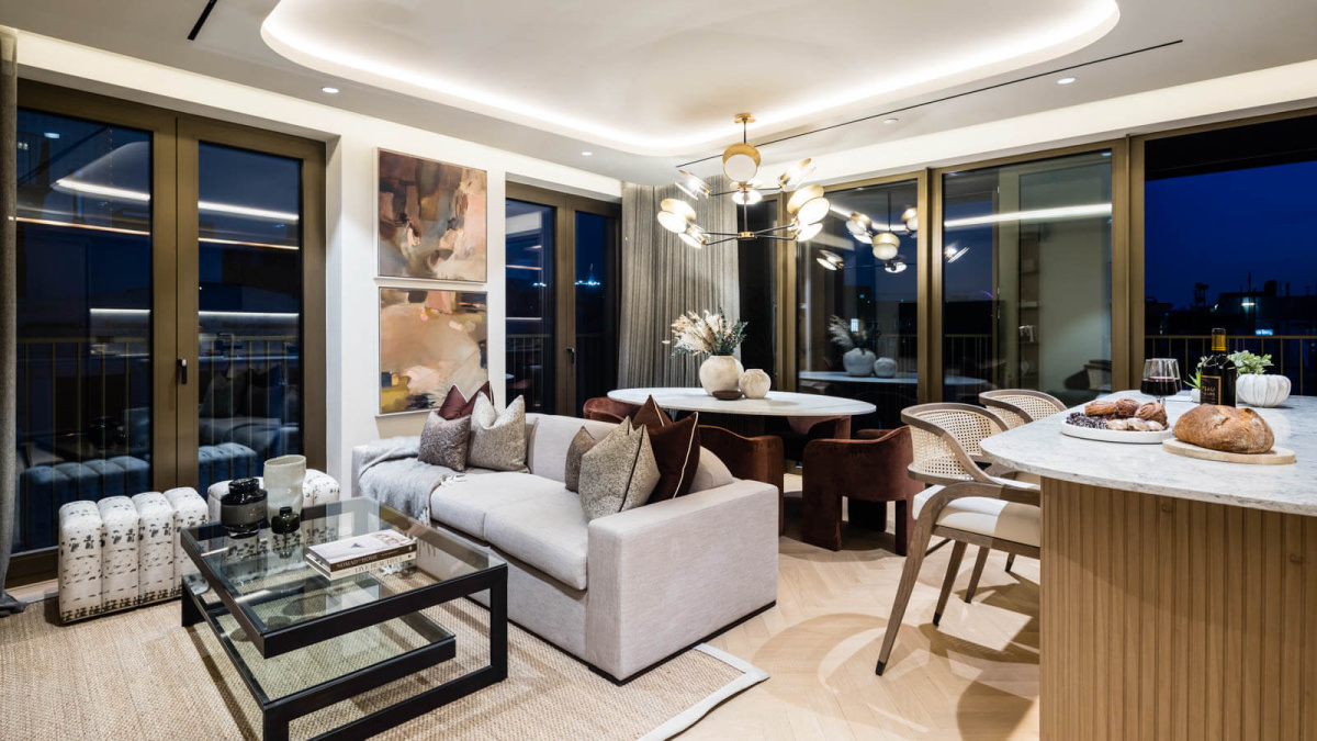 Living area at a TCRW SOHO penthouse ©Galliard Homes