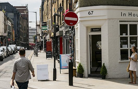 Walking down the street in Shoreditch, London