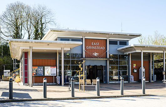 The exterior of East Grinstead train station