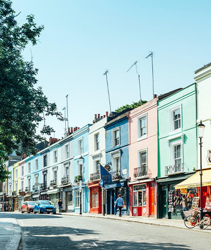 Colourful houses on Portobello Road