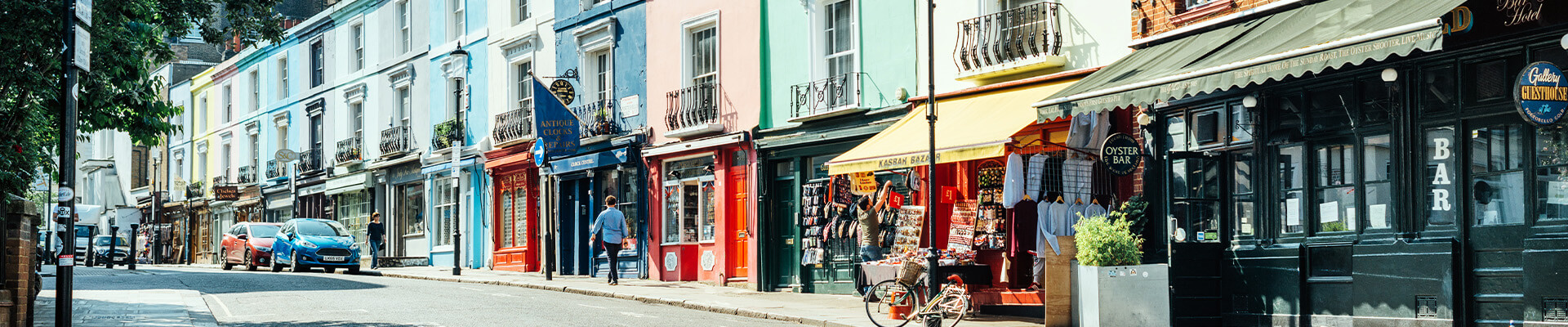 Colourful houses on Portobello Road 