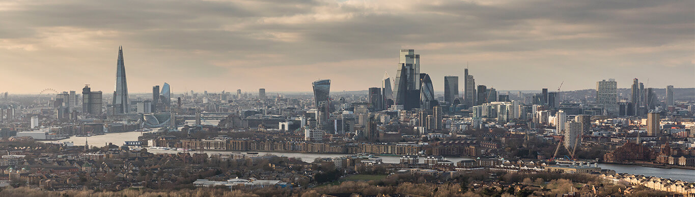 A view of London from Canary Wharf