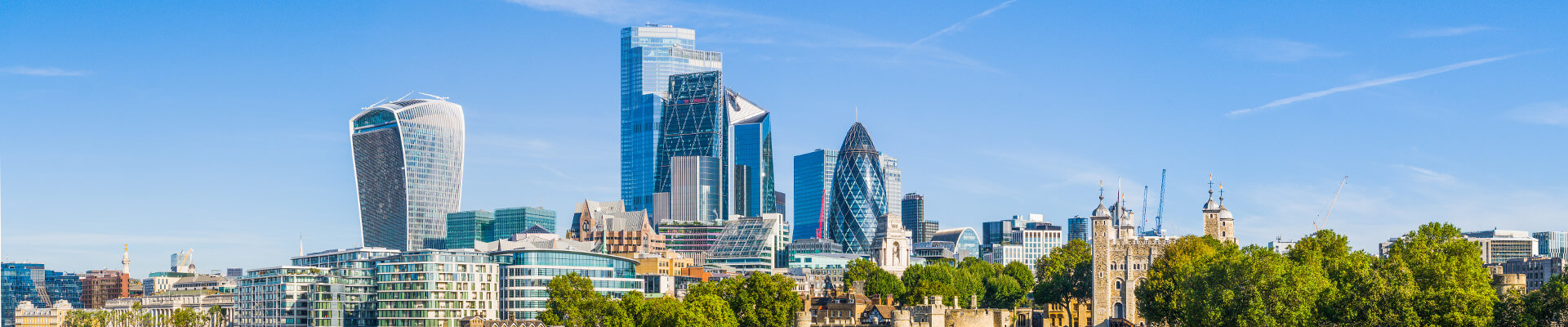 The London skyline including the Gherkin