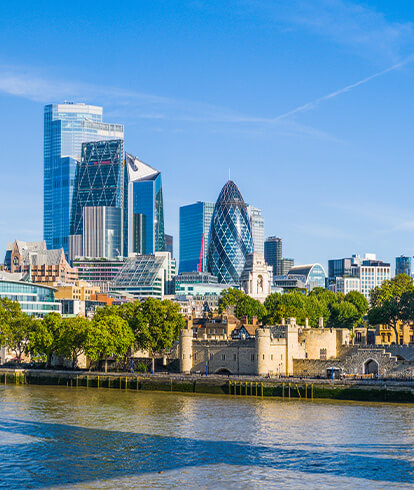 The London skyline including the Gherkin