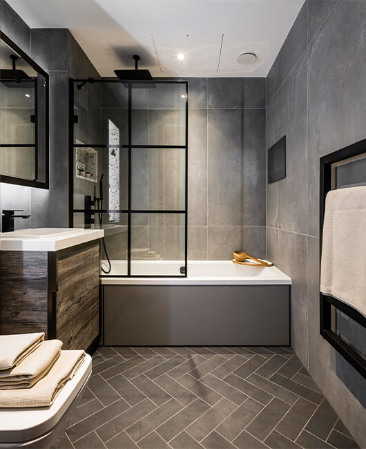 A bathroom in a buy-to-let property in Shoreditch by Galliard Homes