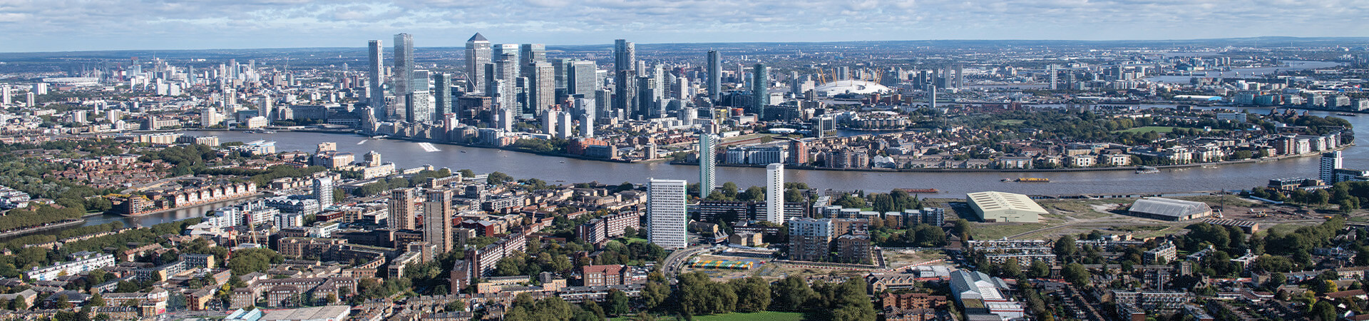 An aerial shot of Deptford.