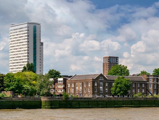 Deptford from across the River Thames