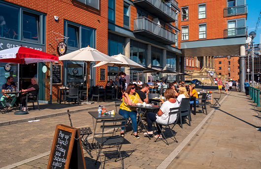 Diners on Ipswich Waterfront