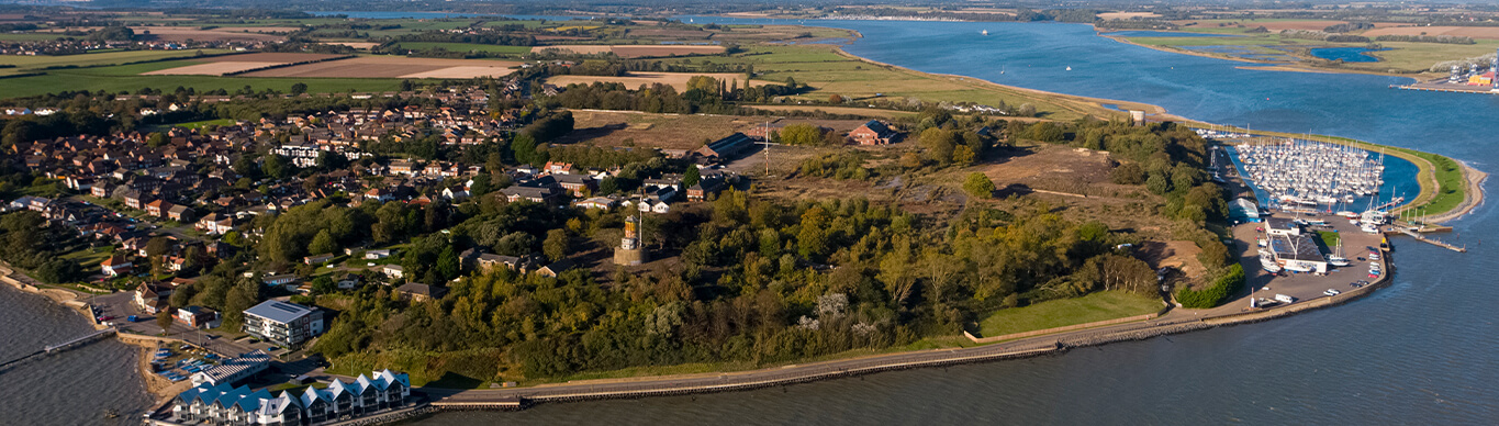Aerial view of Shotley Peninsula
