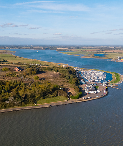Aerial view of Shotley Peninsula