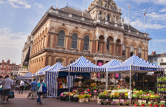 A market in Ipswich