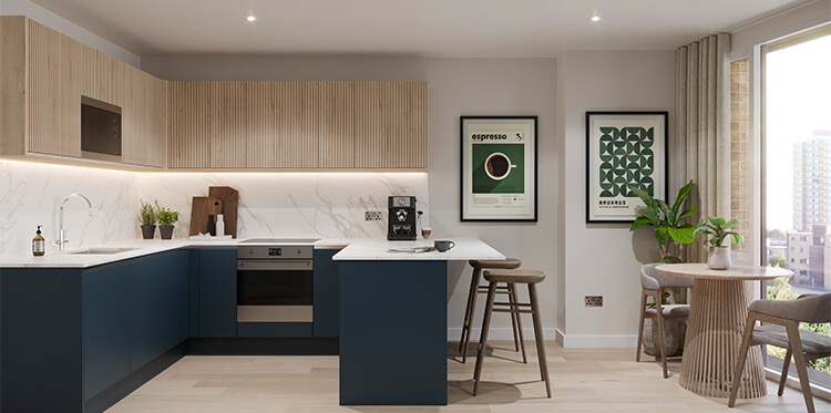 A living and kitchen area at Wickside