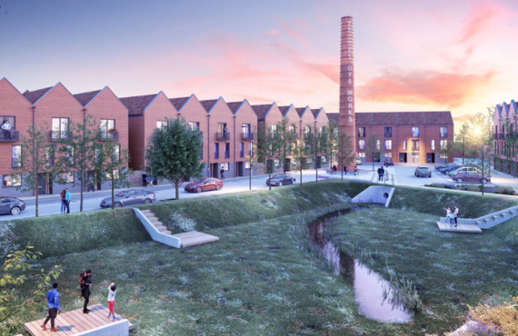 CGI of Brooks Dye Works by Galliard Homes