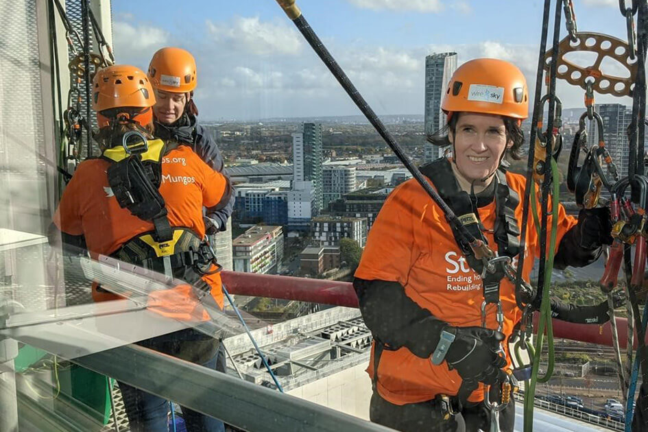 Employees of Galliard Homes at the top of The ArcelorMittal Orbit in Stratford