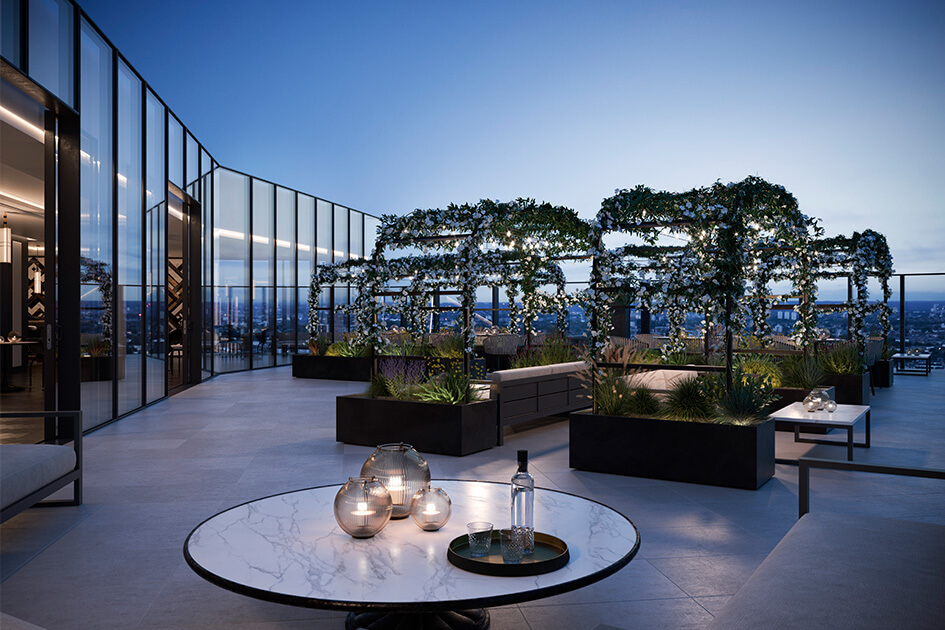 sky lounge and terrace at The Stage