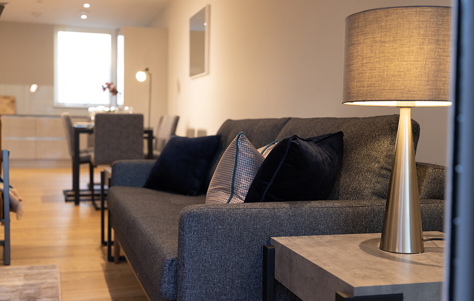 A living area at a Wimbledon Grounds apartment.