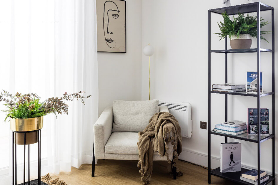 A cosy corner at a Timber Yard apartment in Birmingham