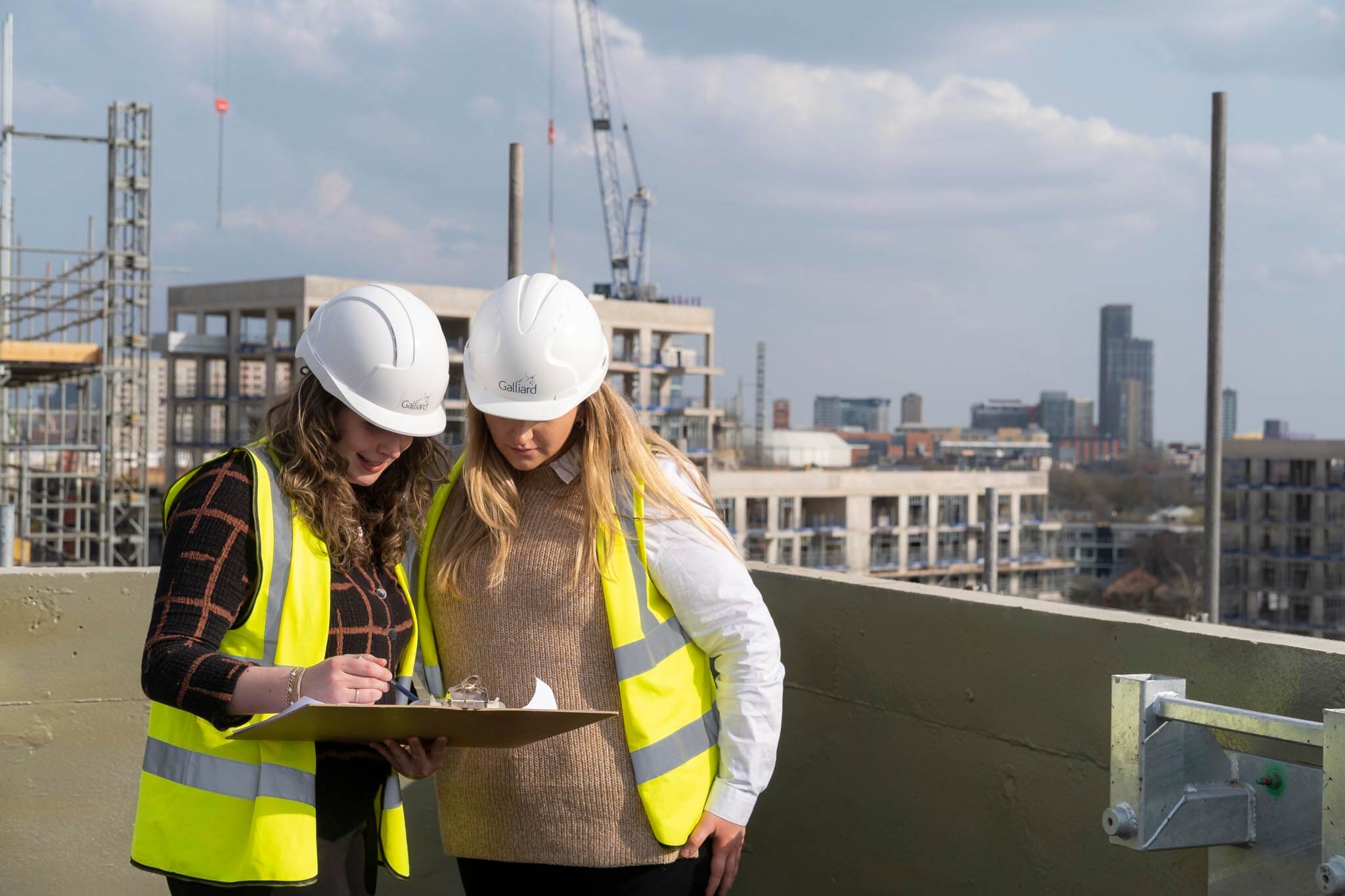 Sinead and Rachel on-site in Birmingham