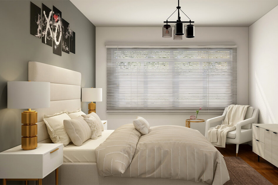a neutral bedroom