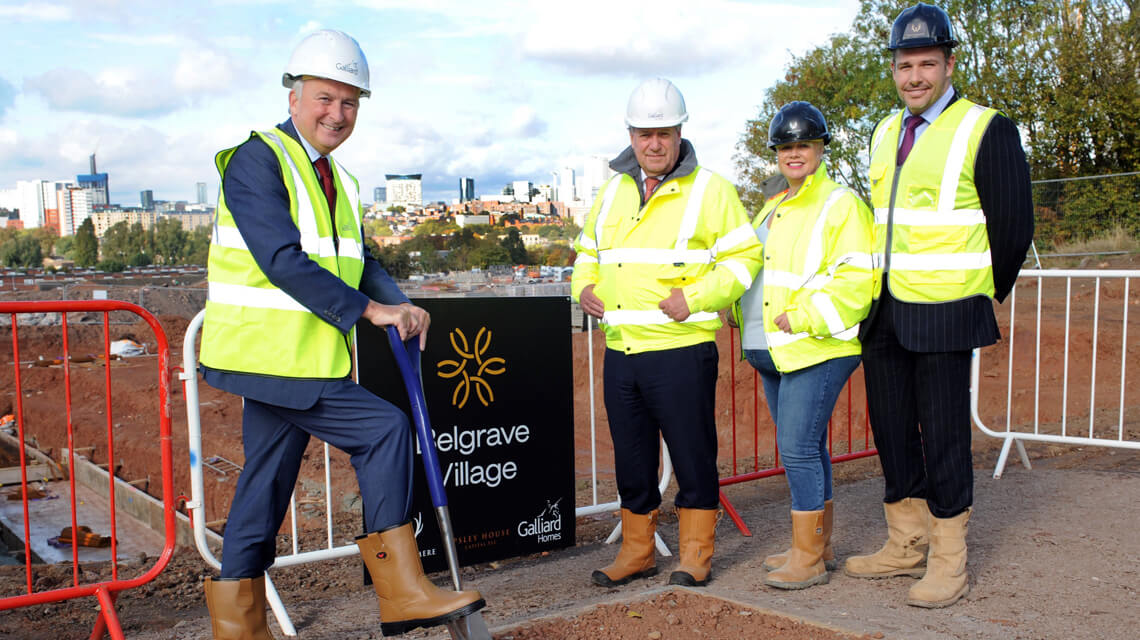 Cllr Ian Ward, Gerard Nock, Donna Smith and  James Dickens at the Breaking Ground of Belgrave Village.