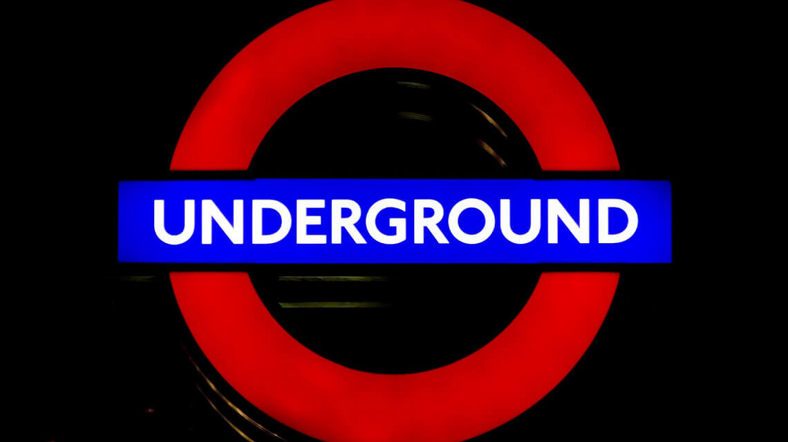 A London Underground sign.