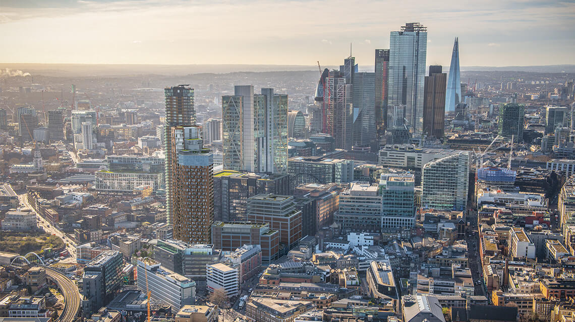 Skyline view of the City of London