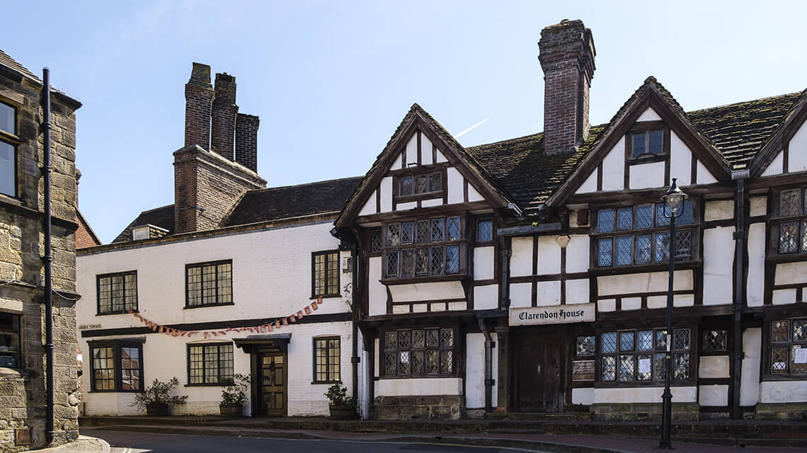 A tudor building on East Grinstead high street.