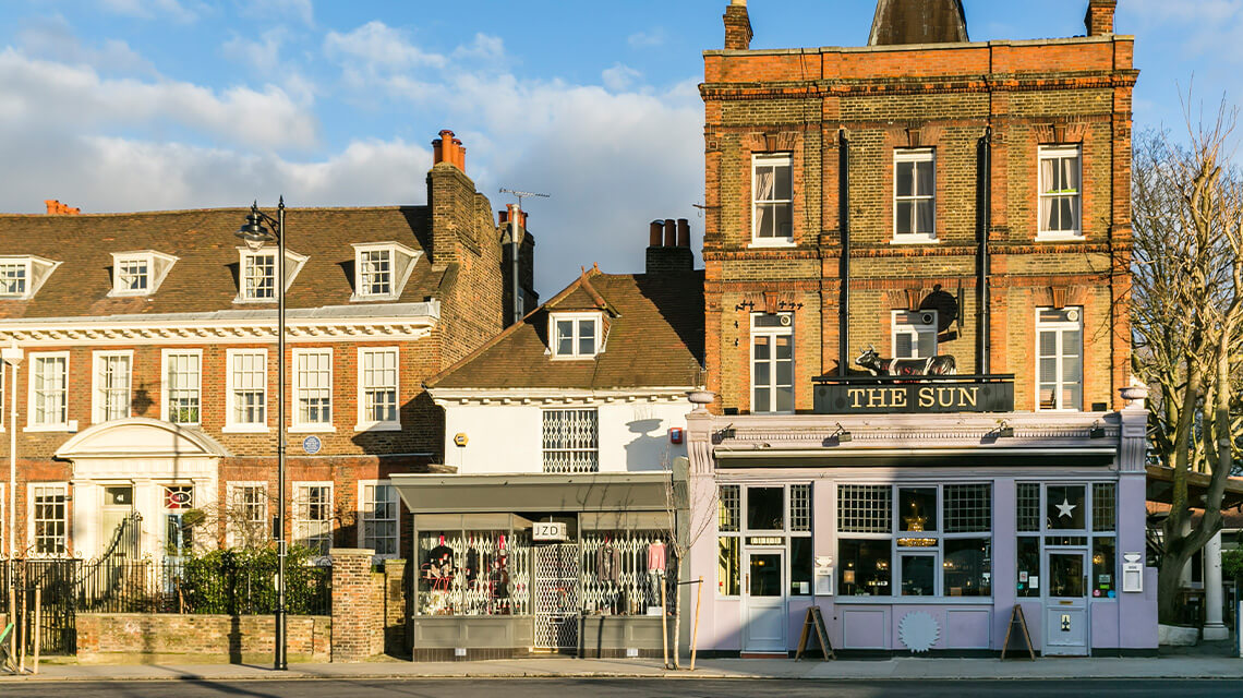 A high street in Clapham.