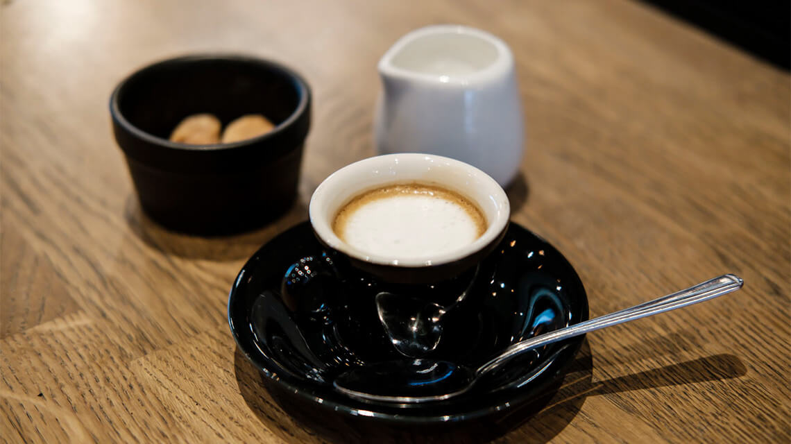 A coffee in one of Shoreditch's best coffee shops.