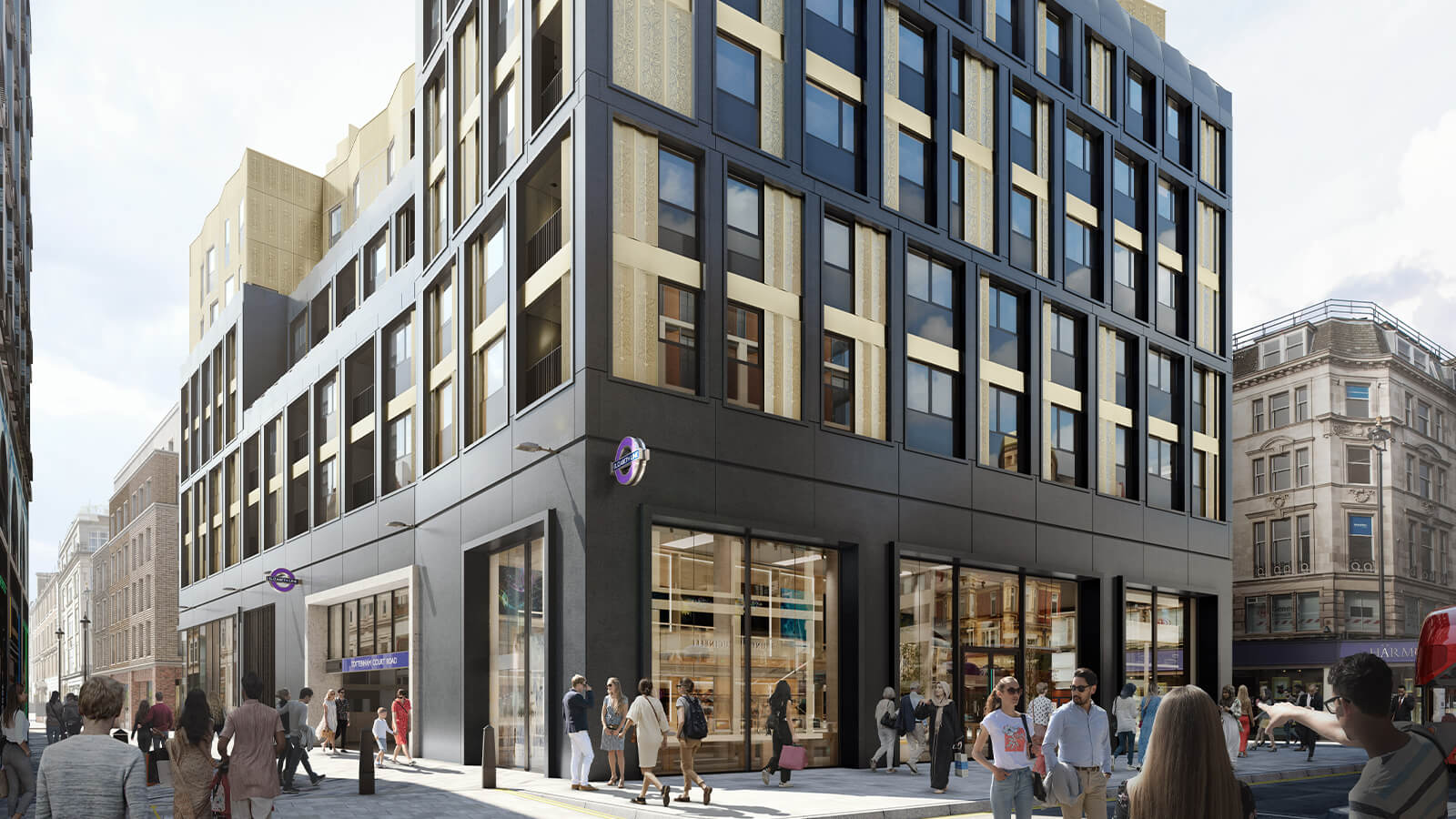 Exterior at TCRW SOHO, computer generated image ©Galliard Homes. Exterior at TCRW SOHO, computer generated image ©Galliard Homes.