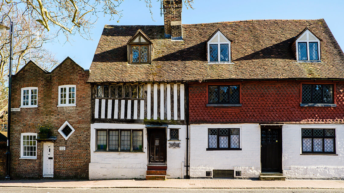 A tudor style building in East Grinstead