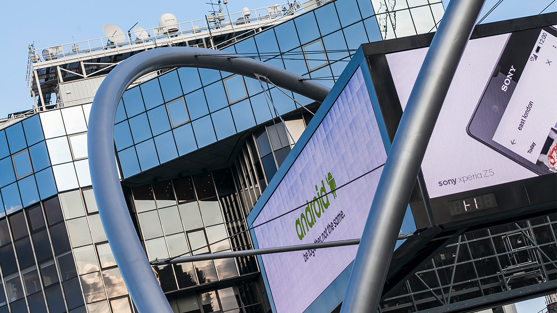 An Android billboard in Old Street