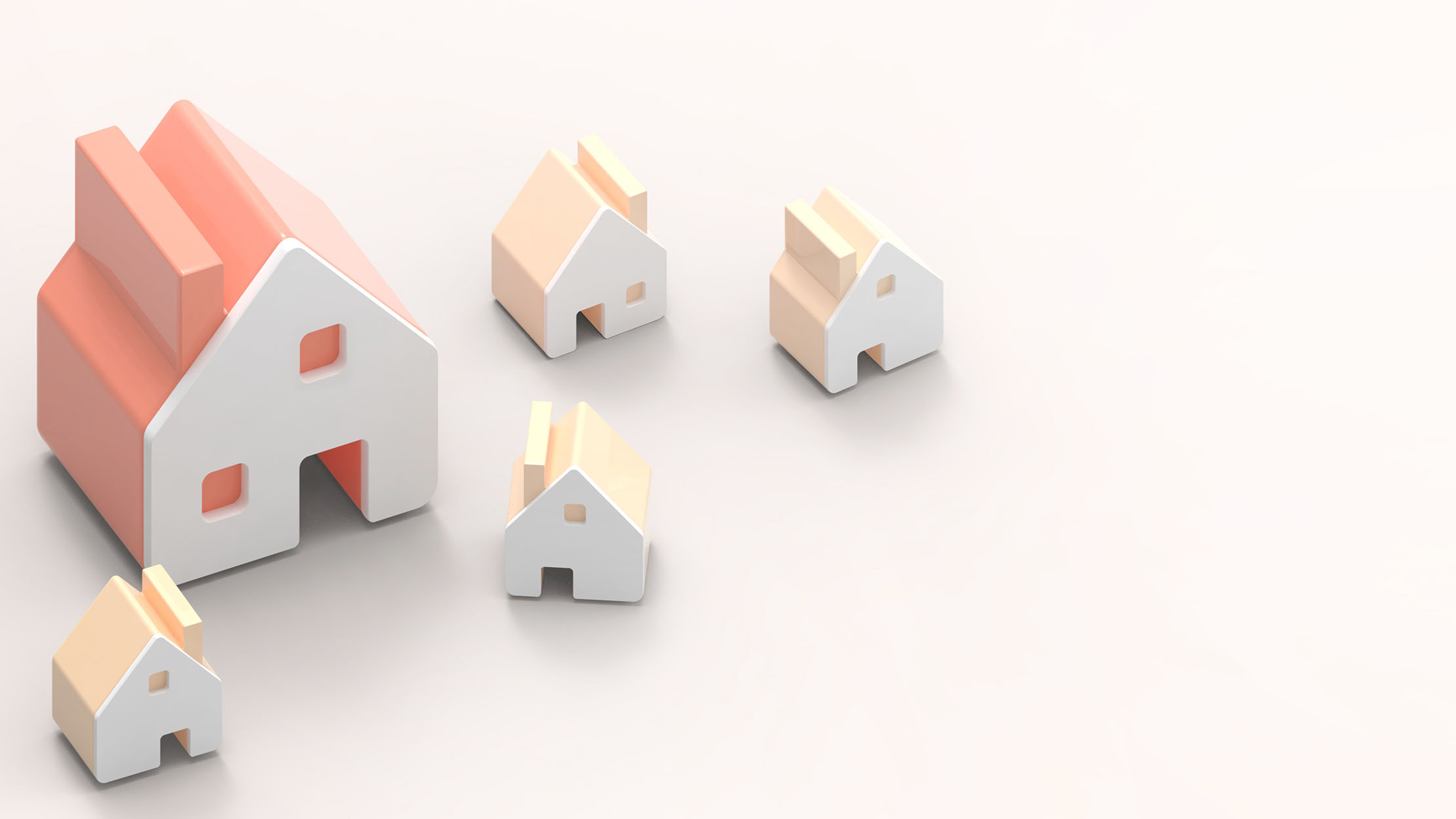 Stock image of mini plastic houses