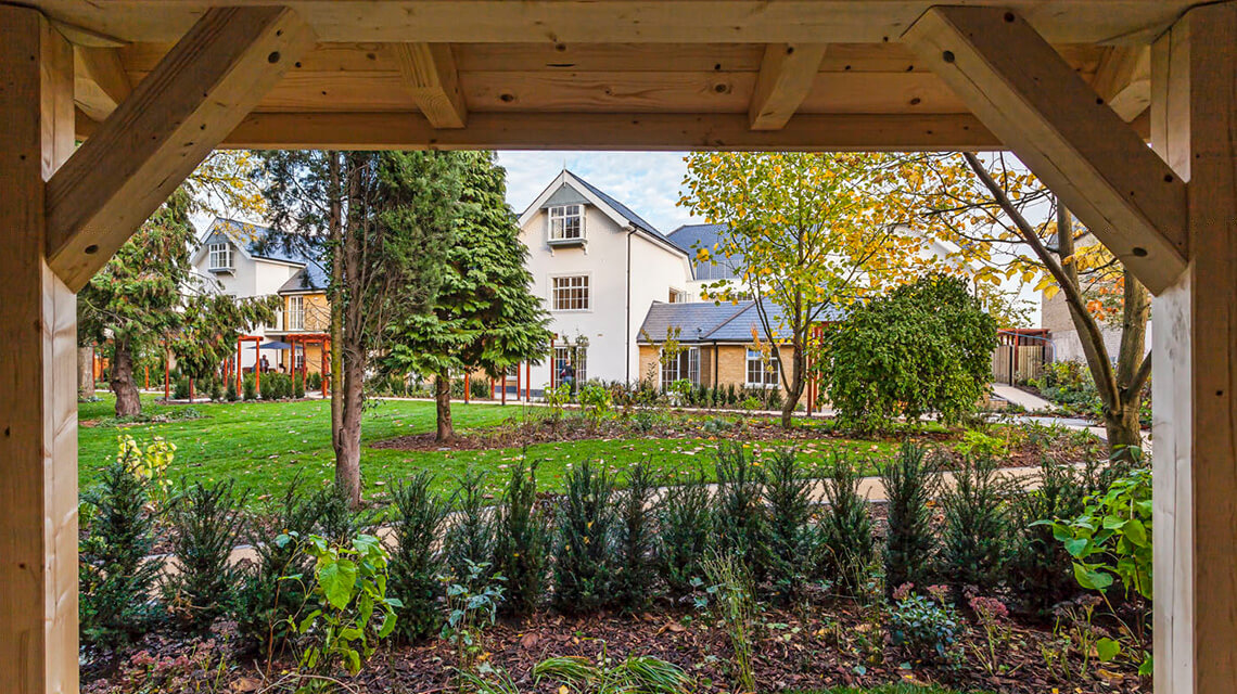 A garden at Highbeam House by Galliard Homes