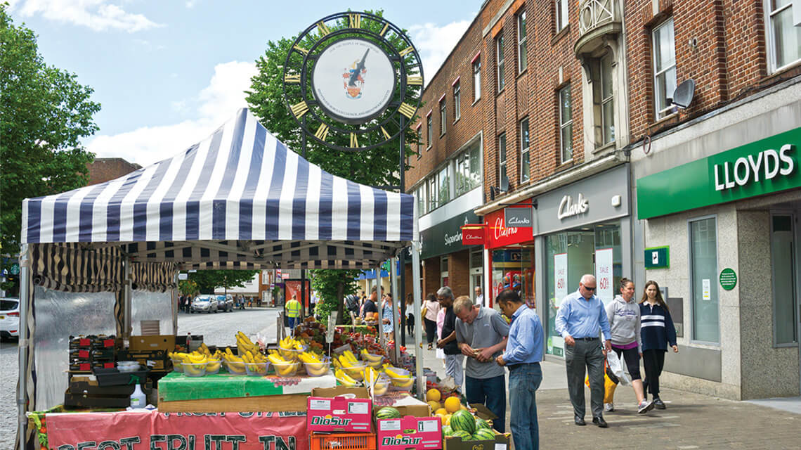 A market in Brentwood, a property investment area in Essex