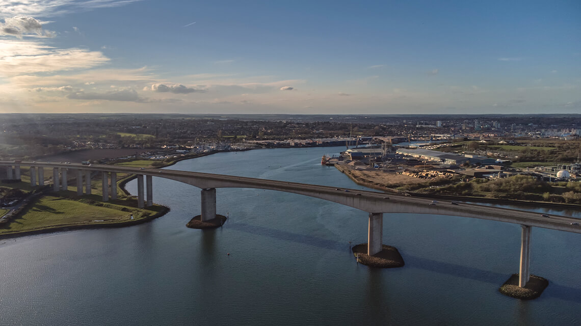 Aerial shot of Ipswich