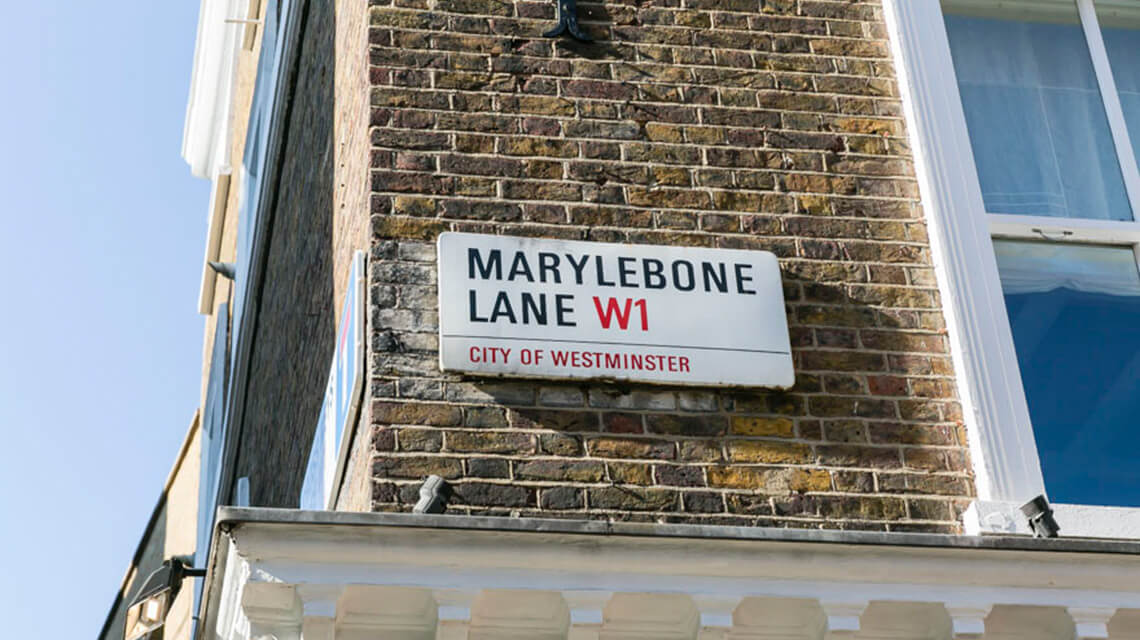 Marylebone Lane street sign.