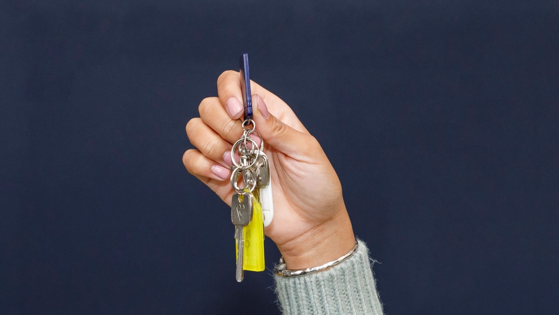 Stamp Duty customer holding new home keys