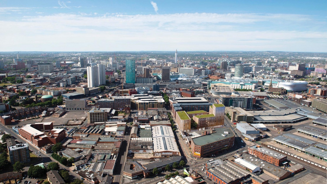 A skyline view of Birmingham