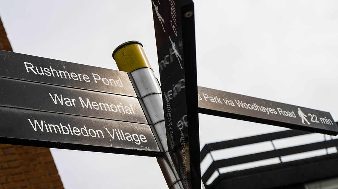 A street sign in Wimbledon.