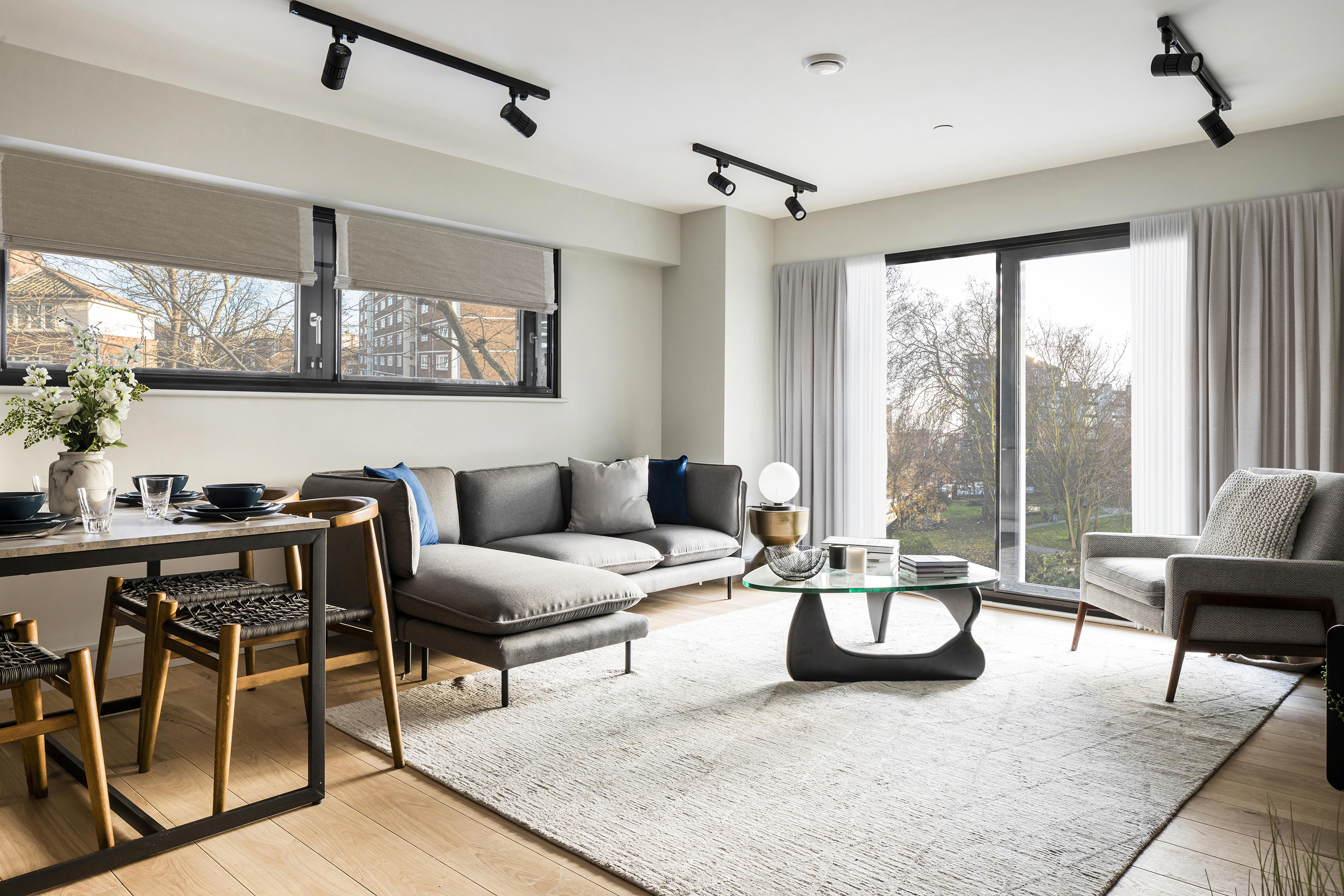 An open-plan living area at Newham's Yard.