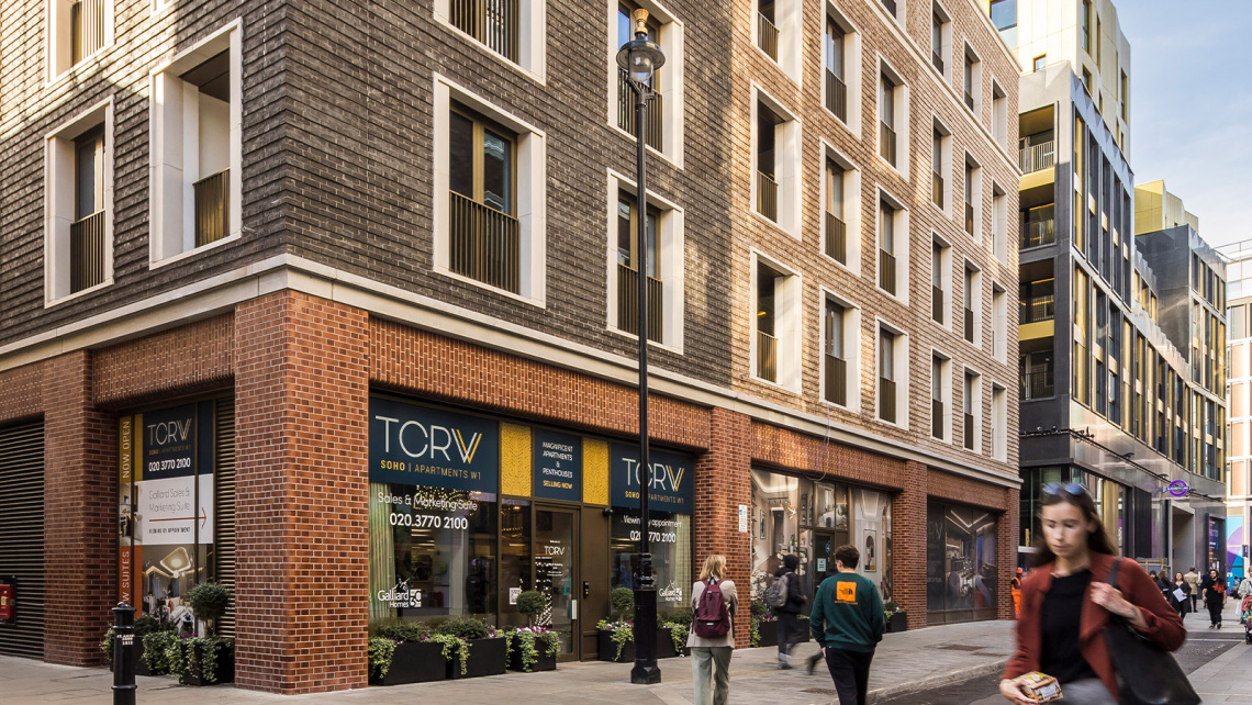 Exterior at TCRW SOHO ©Galliard Homes. Exterior at TCRW SOHO ©Galliard Homes.