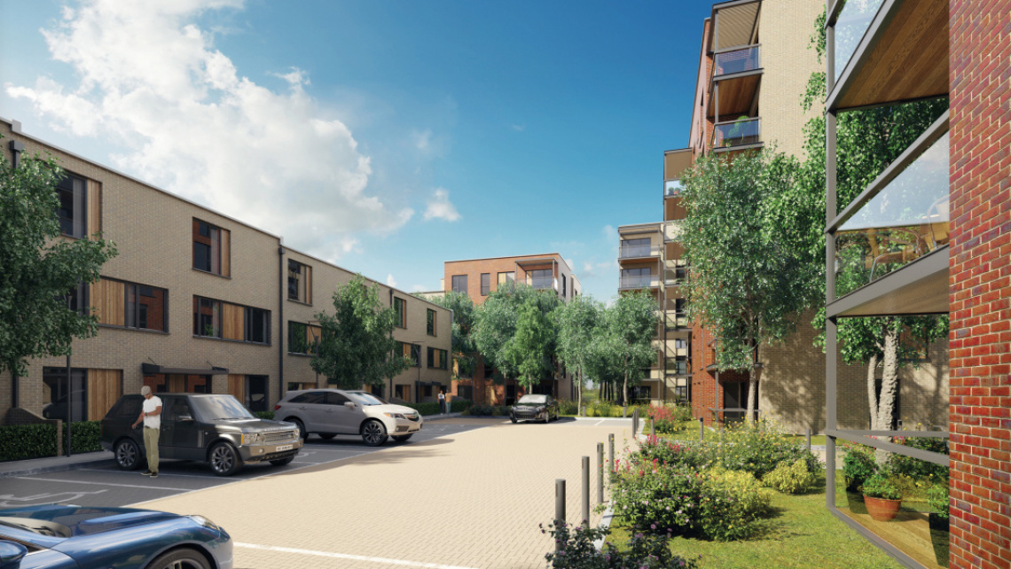 Silver Works exterior, computer generated image intended for illustrative purposes only, ©Galliard Homes. Galliard Homes, Silver Works, Colindale, House, Townhouse, Property, Investment, London