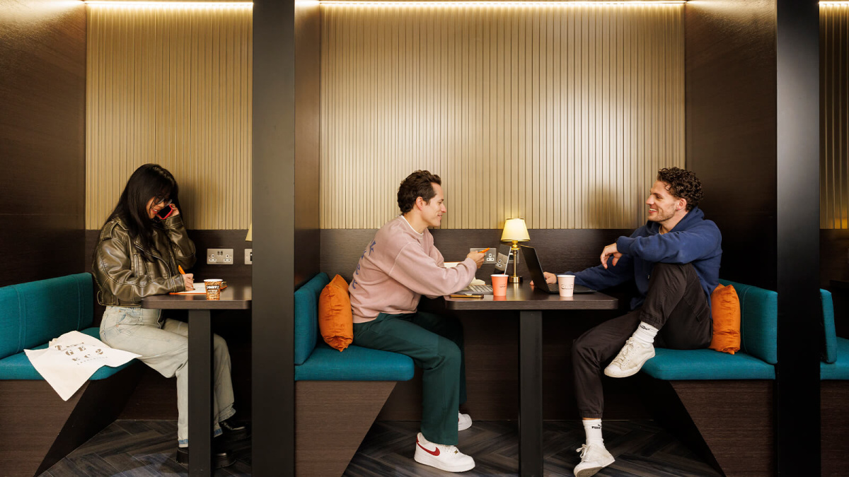 Co-working at The Stage, ©Galliard Homes.