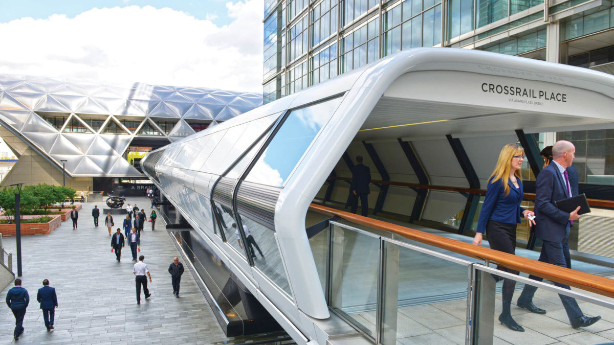 Crossrail Place at Canary Wharf, ©Galliard Homes.